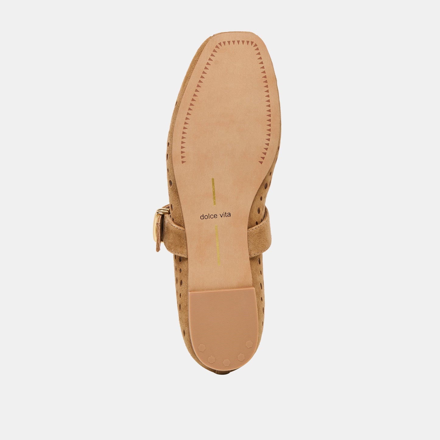 Mikel Lt Brown Perforated Suede Ballet Flats Dolce Vita