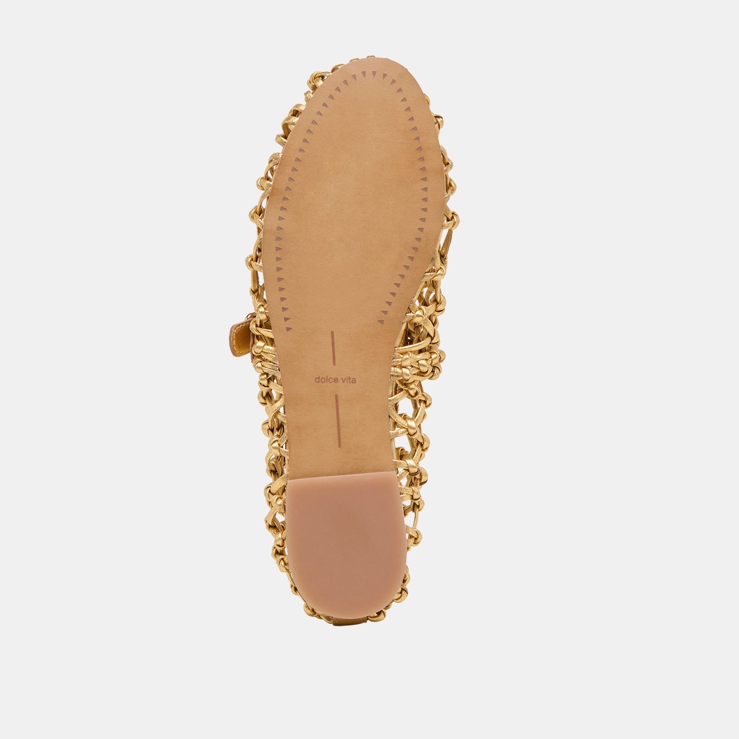 Clair Gold Woven Leather Ballet Flats Dolce Vita