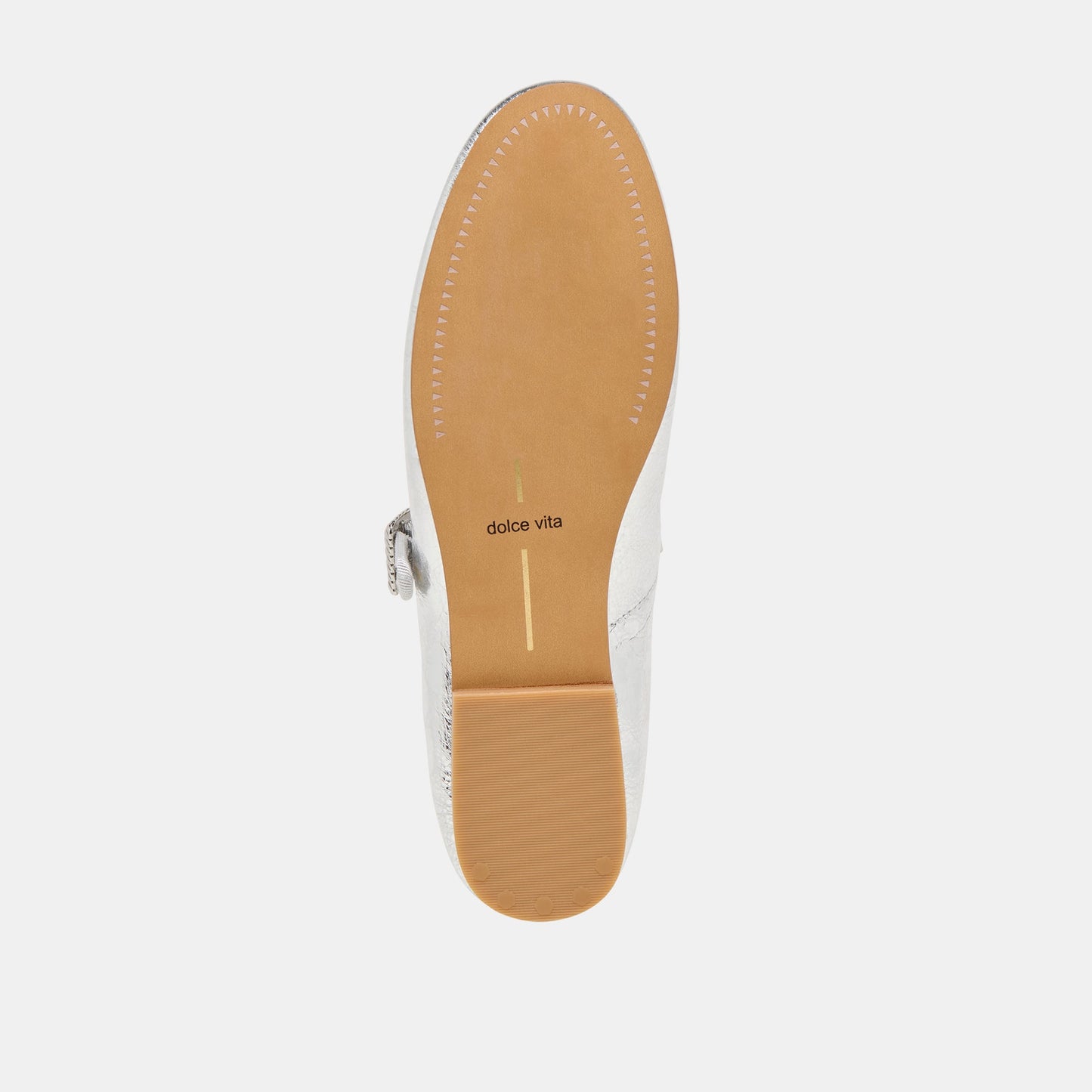 Relan Silver Distressed Leather Ballet Flats Dolce Vita