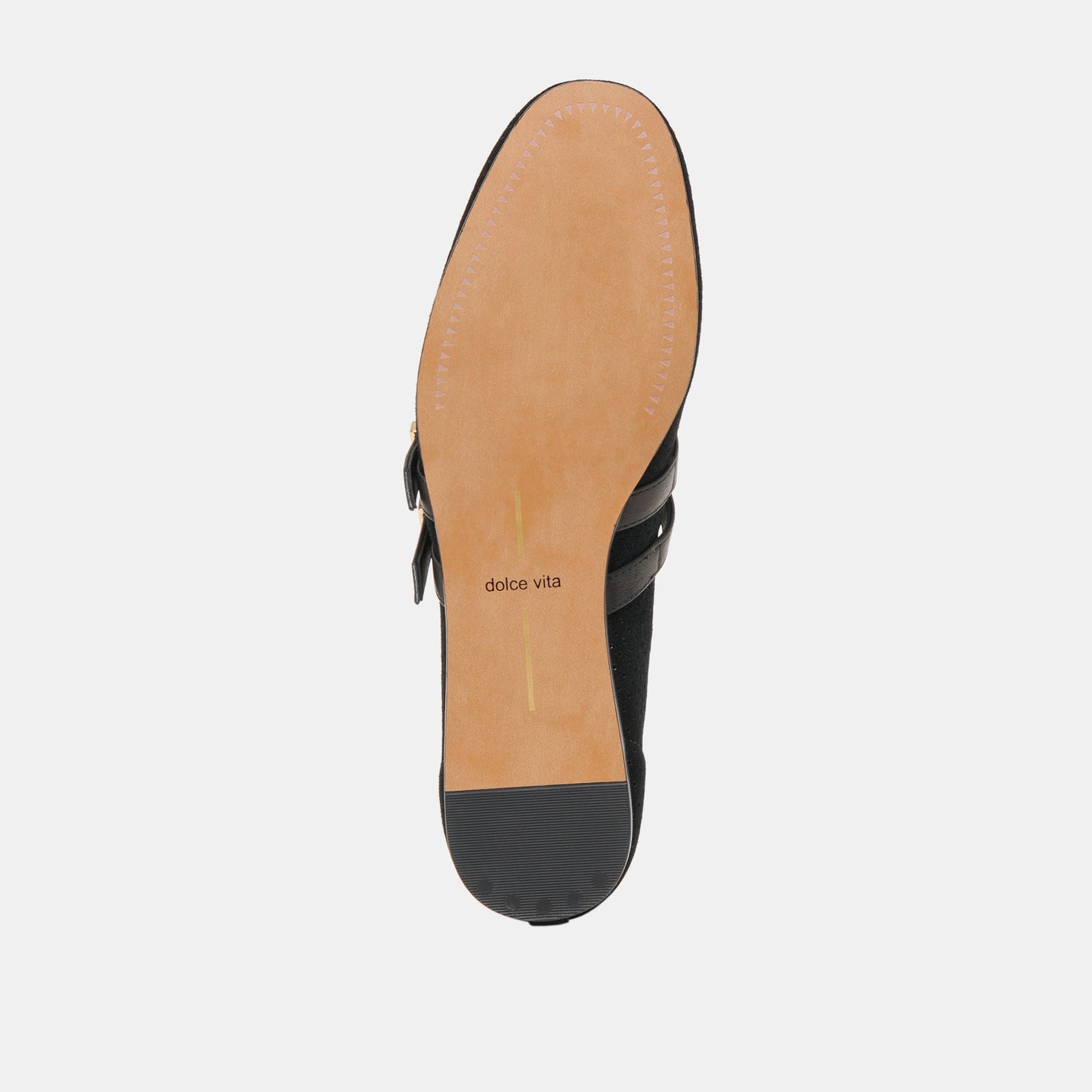 Baylee Wide Onyx Perforated Suede Ballet Flats Dolce Vita