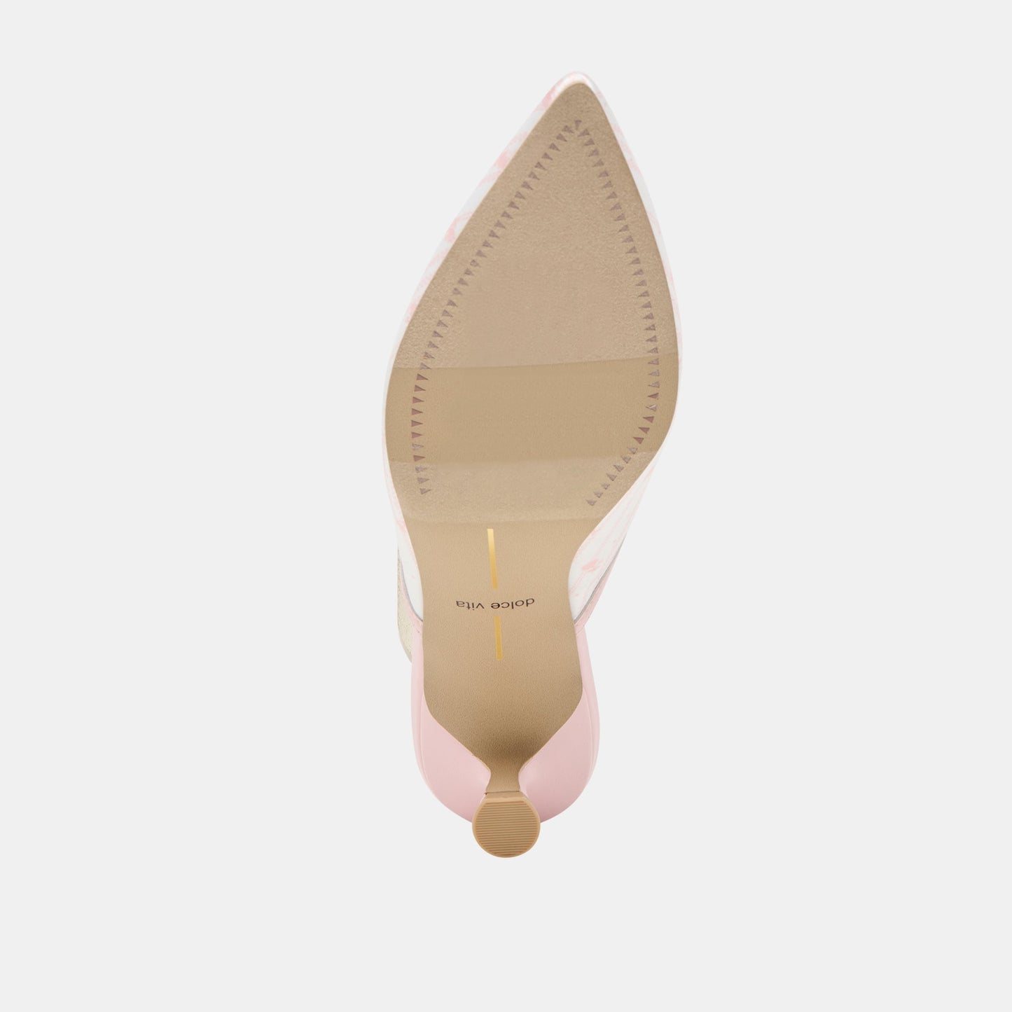 Cleo X Byrdie Gold Pink Floral Satin Heels Dolce Vita