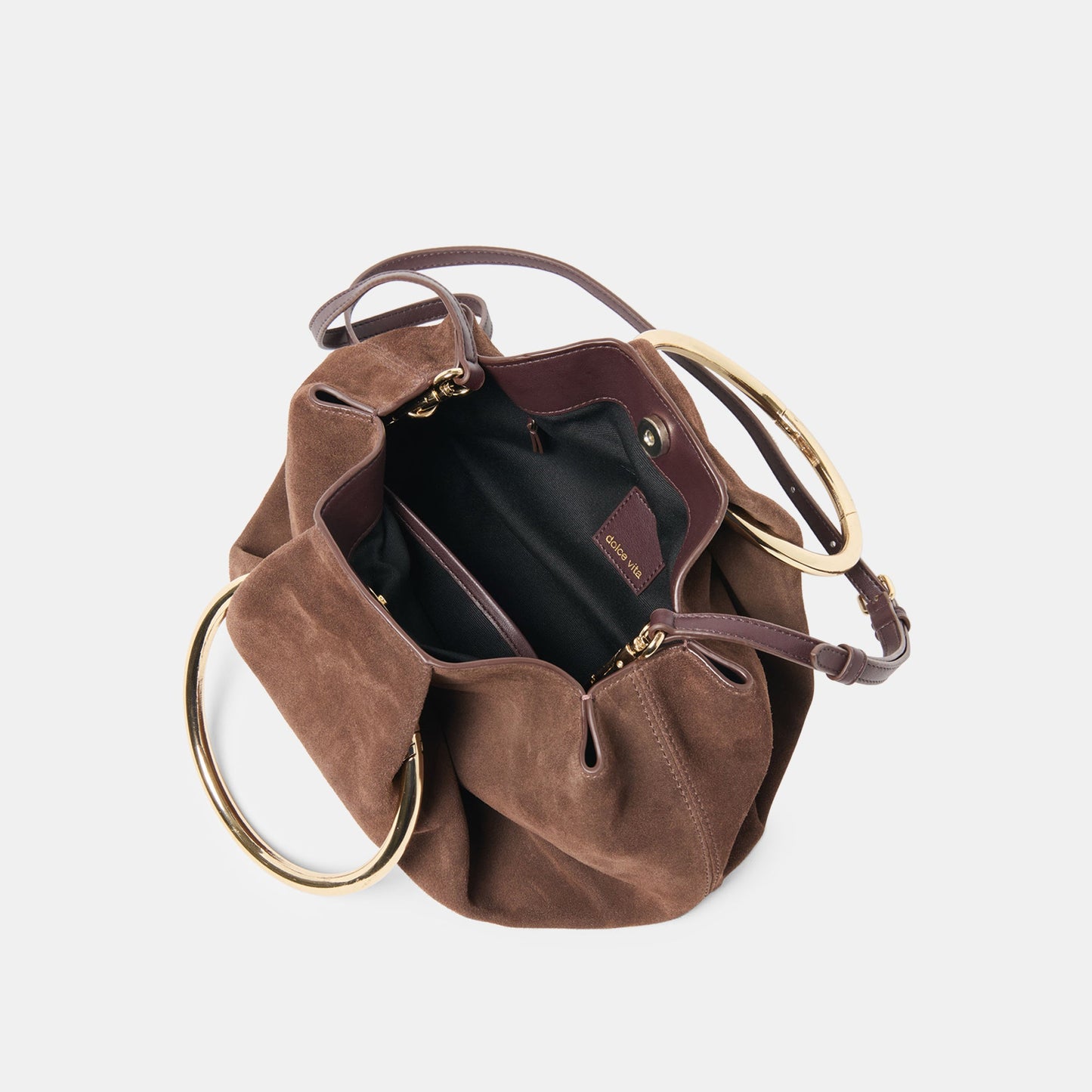 Channing Espresso Suede Handbag Dolce Vita