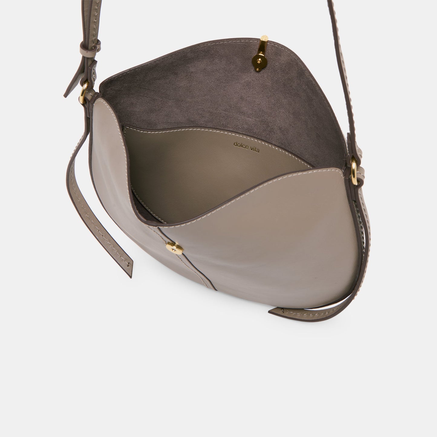 Burano Grey Leather Crossbody Dolce Vita