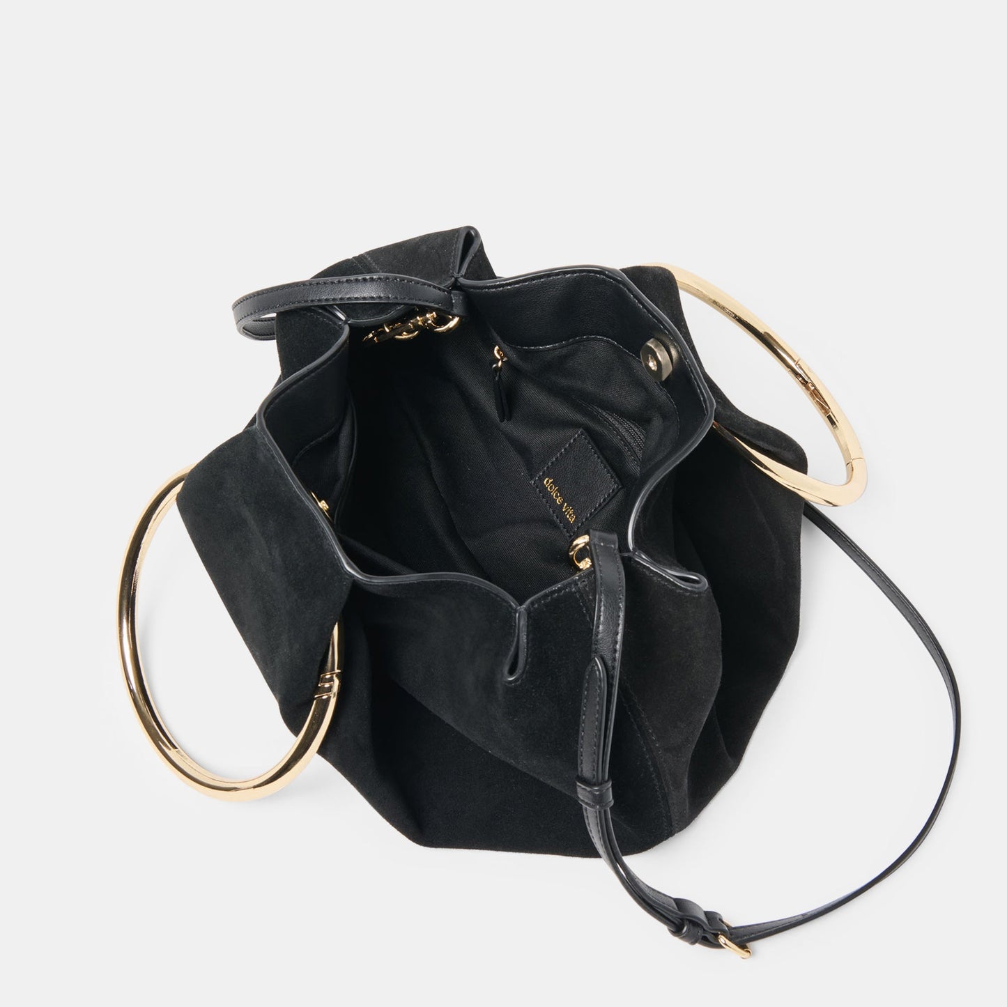 Channing Black Suede Handbag Dolce Vita
