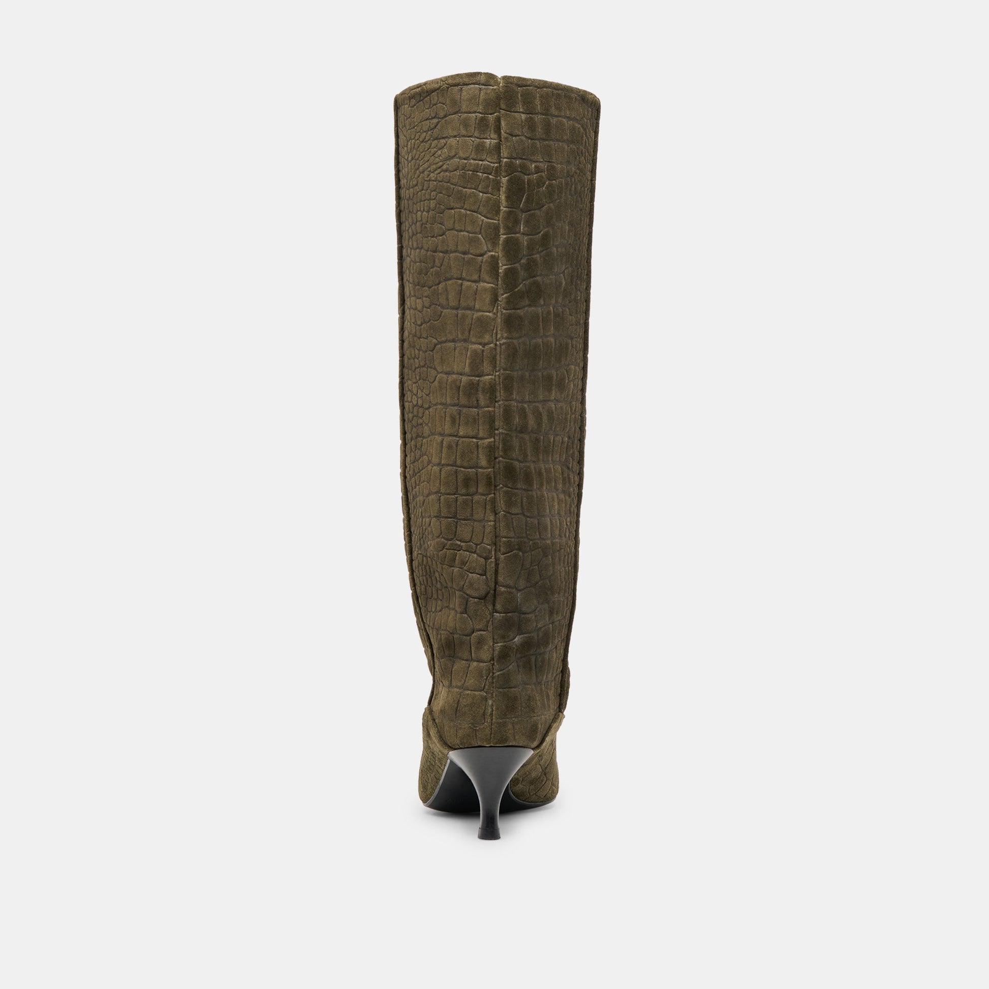 Roxla Olive Croco Embossed Leather Boots Dolce Vita