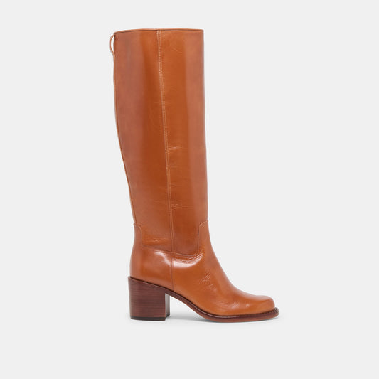 Lucyle Tan Leather Wide Calf Boots Dolce Vita
