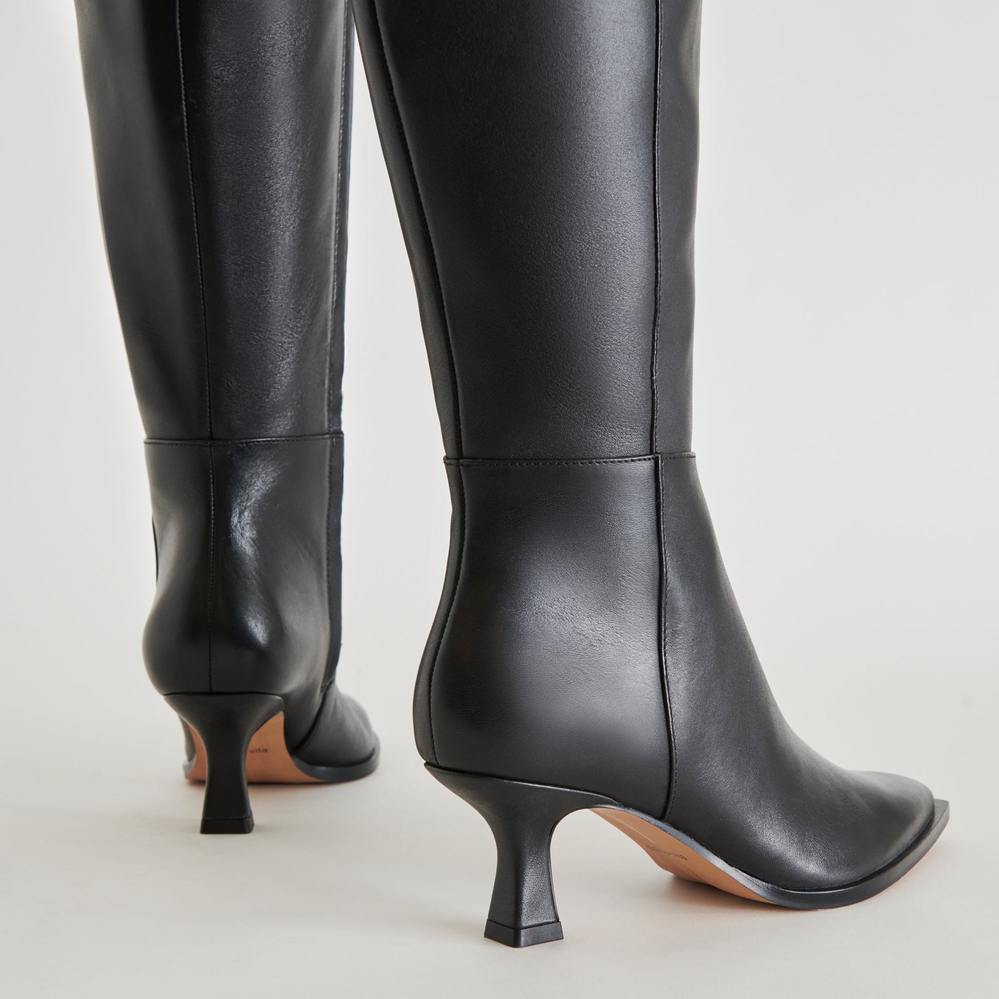 Auggie Black Leather Boots Dolce Vita