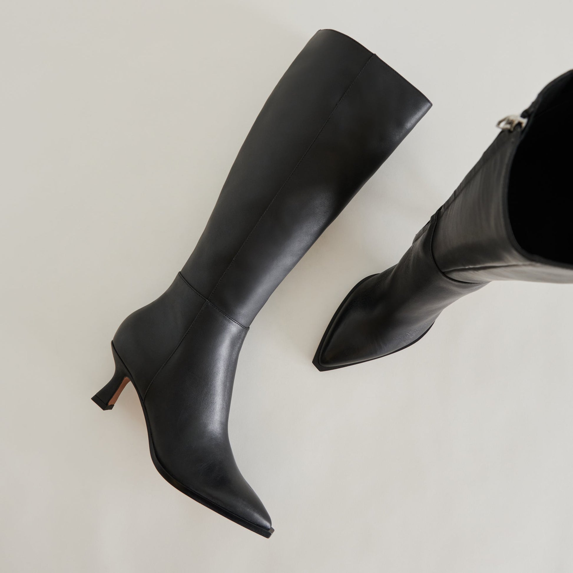 Auggie Black Leather Boots Dolce Vita