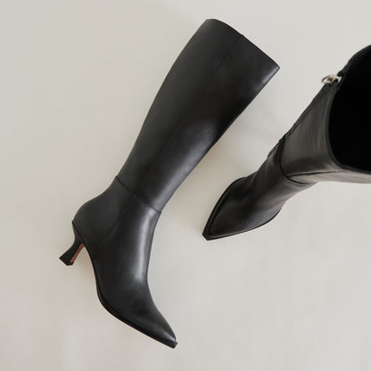 Auggie Black Leather Boots Dolce Vita