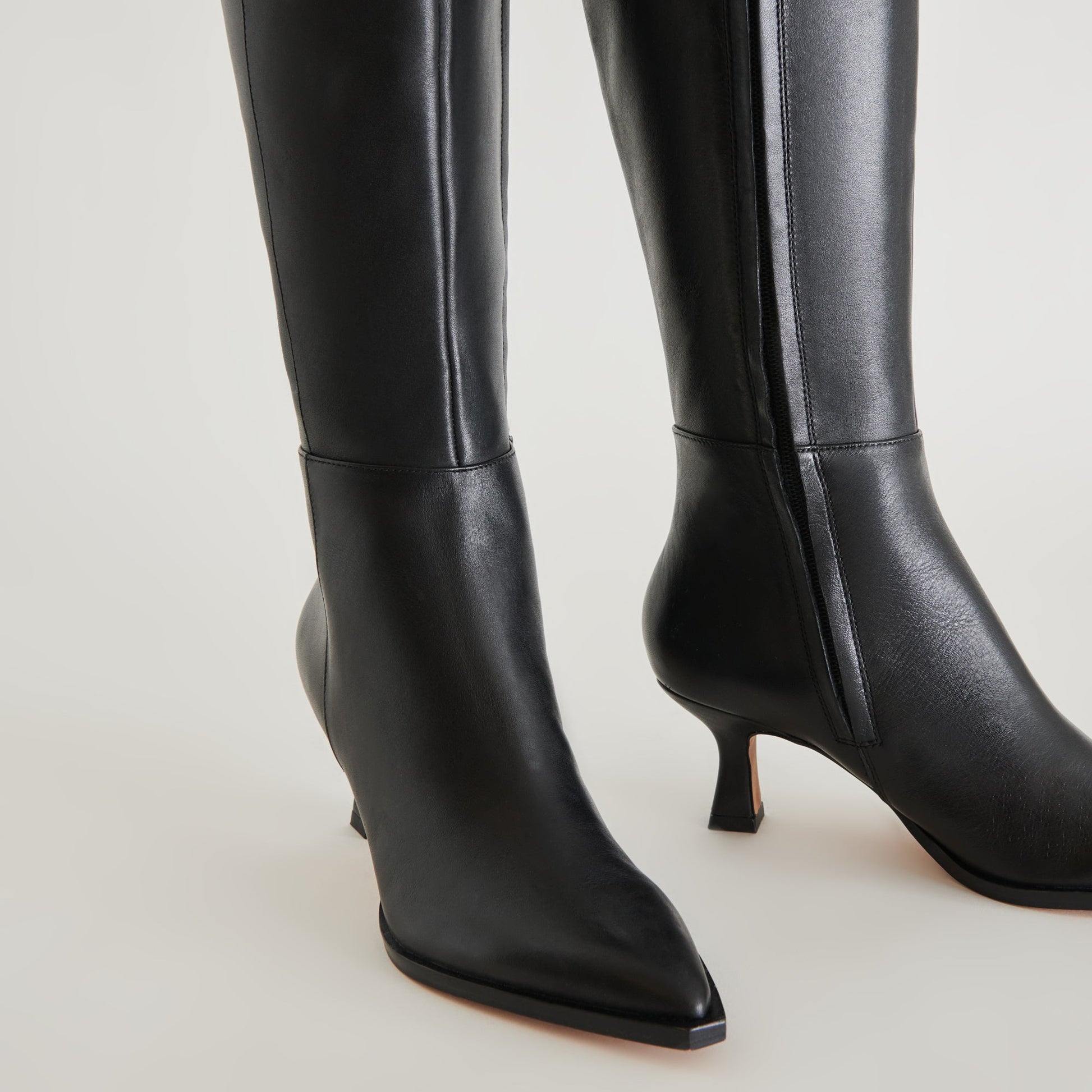 Auggie Black Leather Boots Dolce Vita