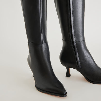 Auggie Black Leather Boots Dolce Vita