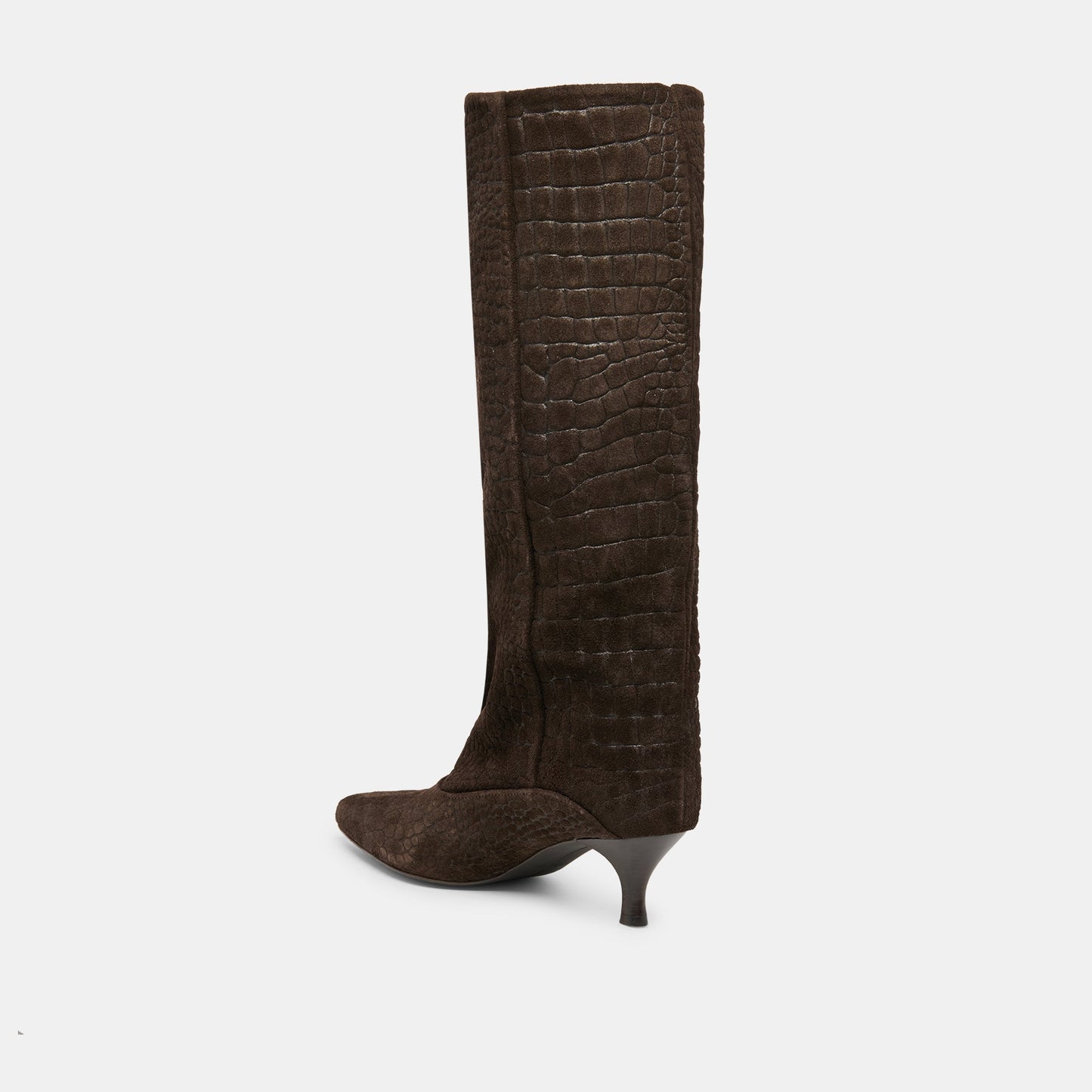 Roxla Dk Chocolate Croco Embossed Leather Boots Dolce Vita