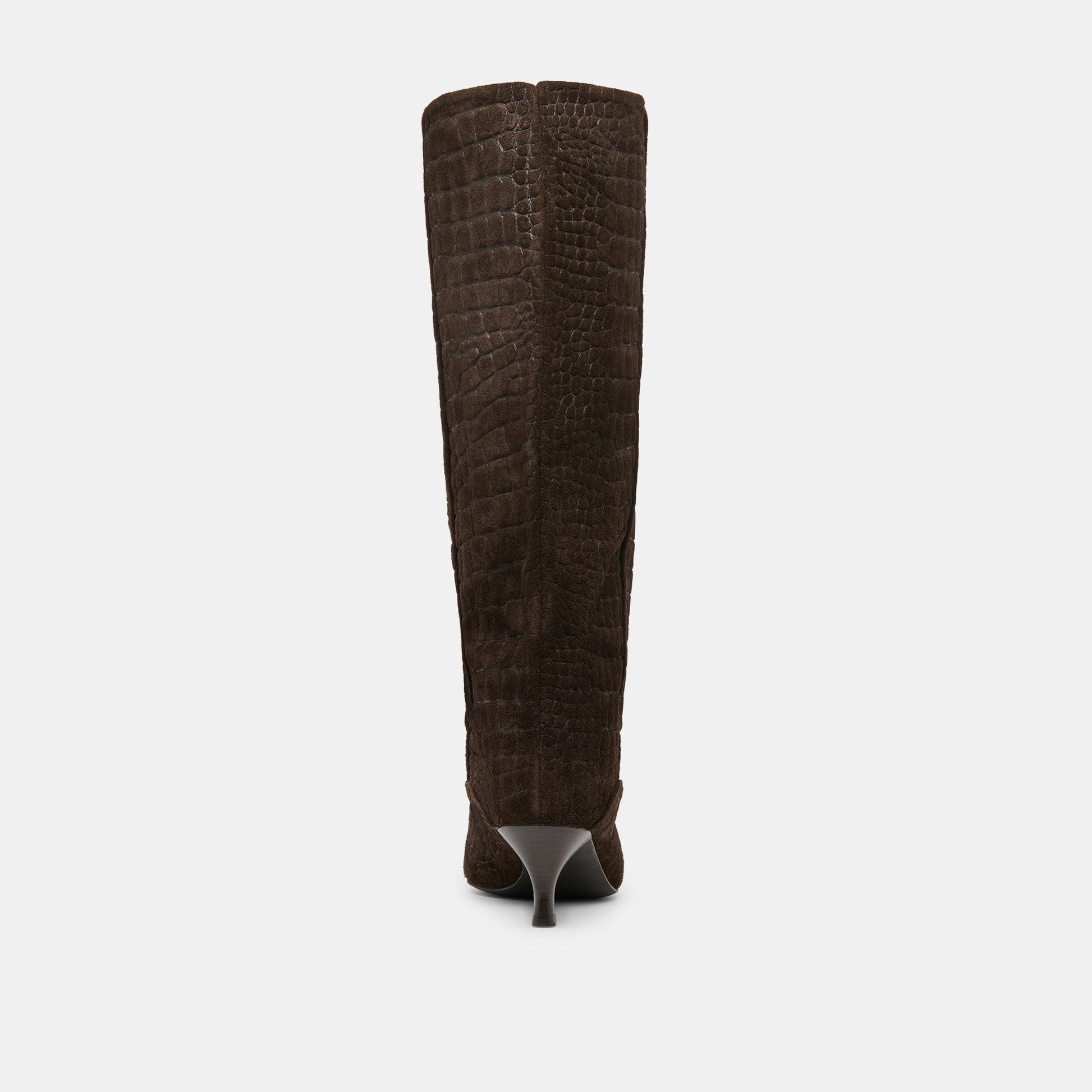 Roxla Dk Chocolate Croco Embossed Leather Boots Dolce Vita