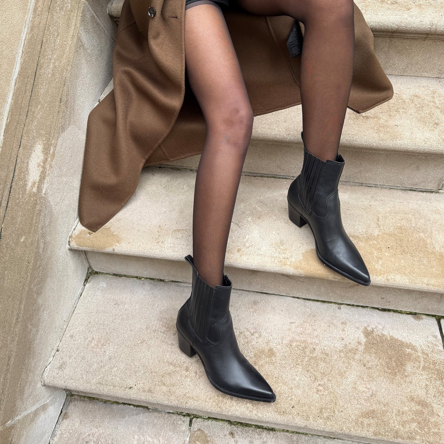 Slim Black Leather Booties Dolce Vita