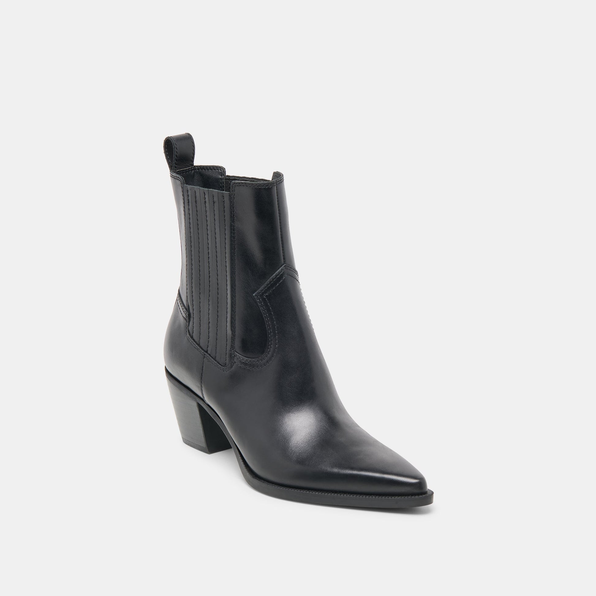 Slim Black Leather Booties Dolce Vita