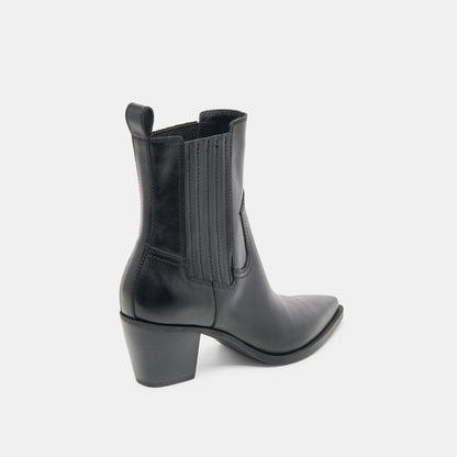 Slim Black Leather Booties Dolce Vita