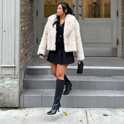 Gyra Wide Calf Black Leather Boots Dolce Vita