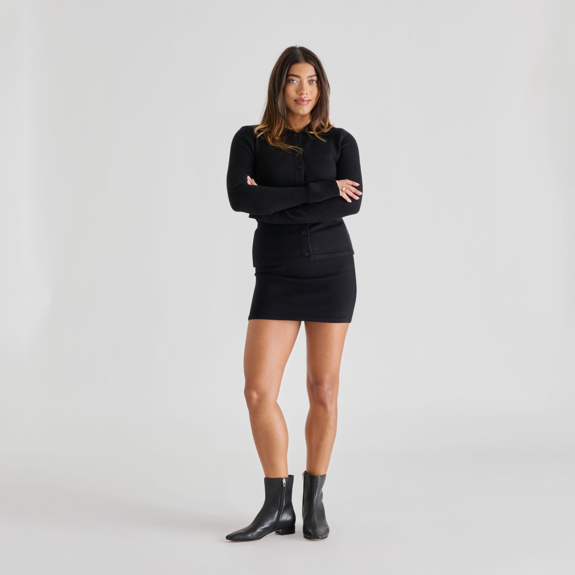 Tarine Black Leather Booties Dolce Vita