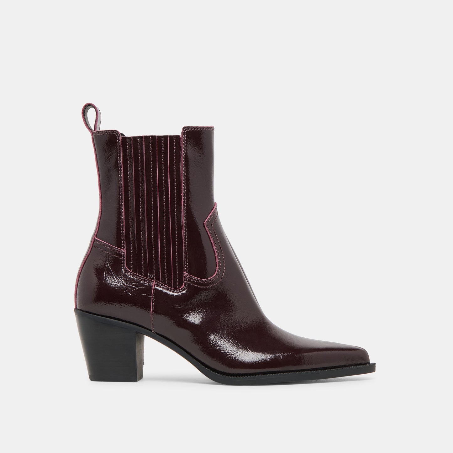 Slim Mulberry Crinkle Patent Booties Dolce Vita