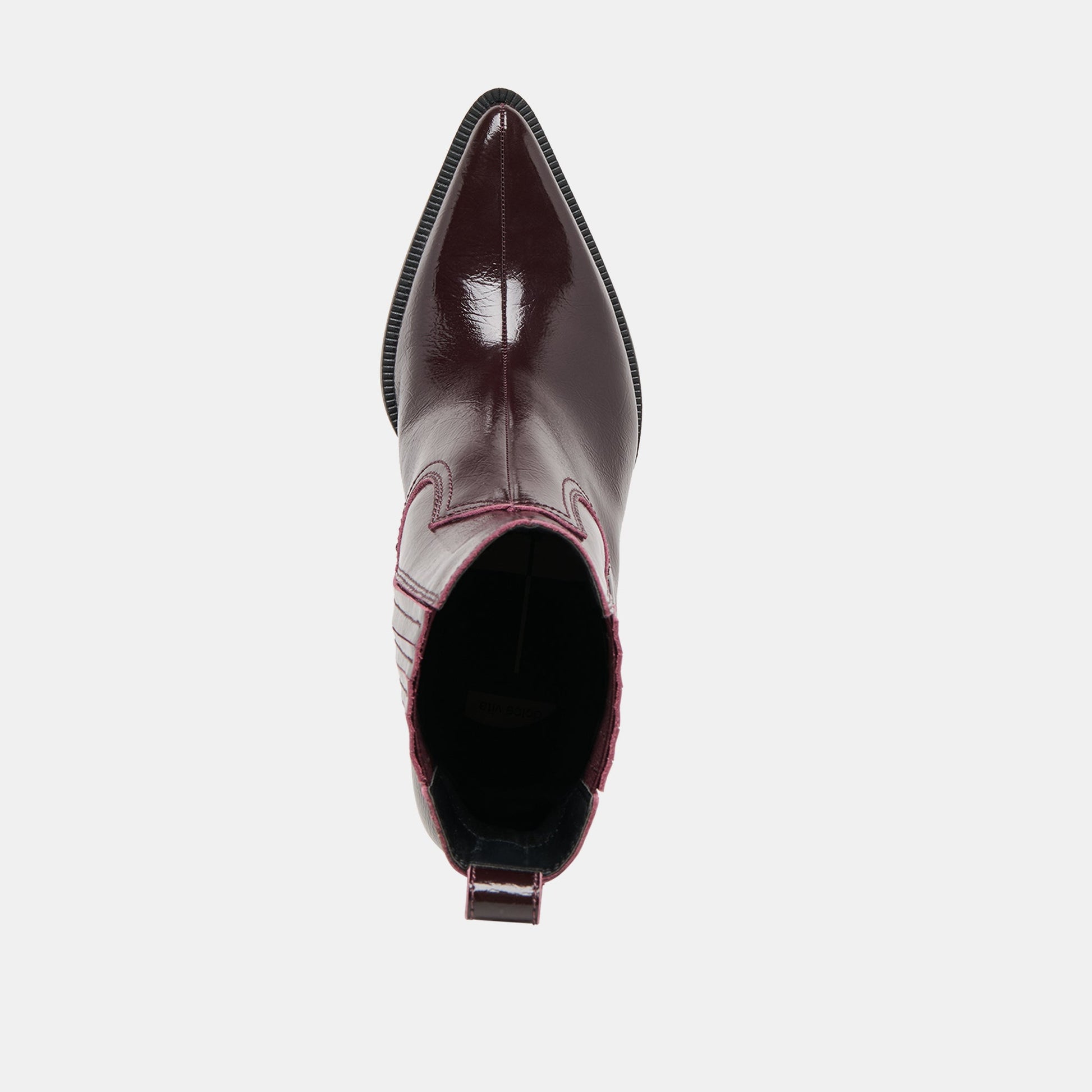 Slim Mulberry Crinkle Patent Booties Dolce Vita