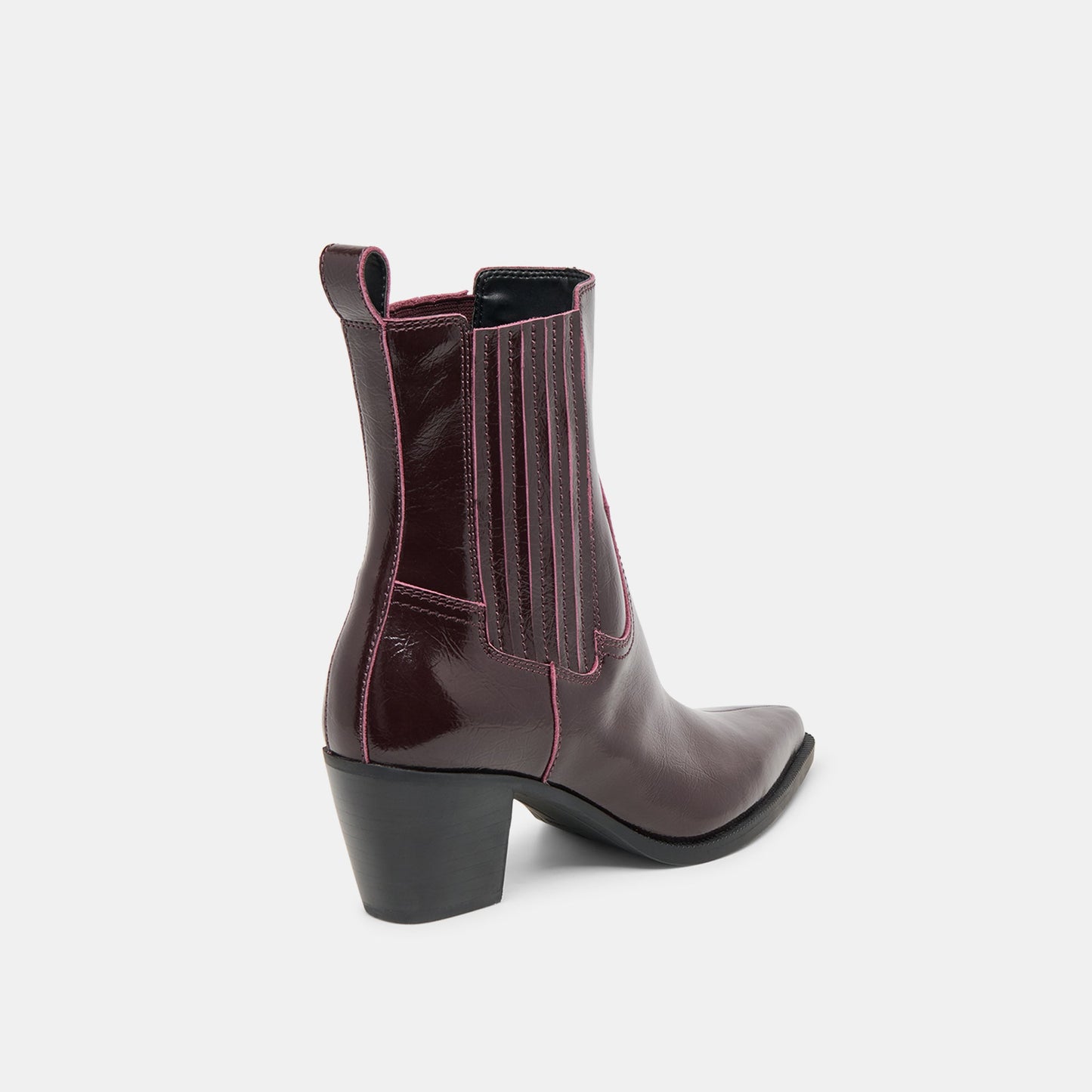 Slim Mulberry Crinkle Patent Booties Dolce Vita