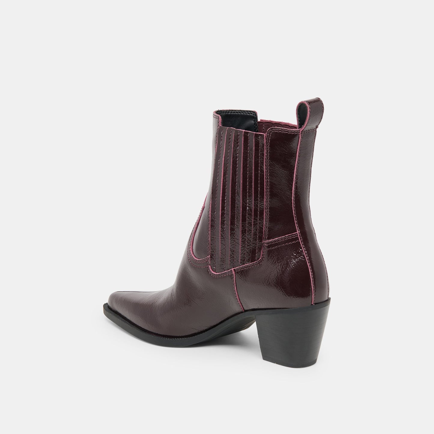 Slim Mulberry Crinkle Patent Booties Dolce Vita