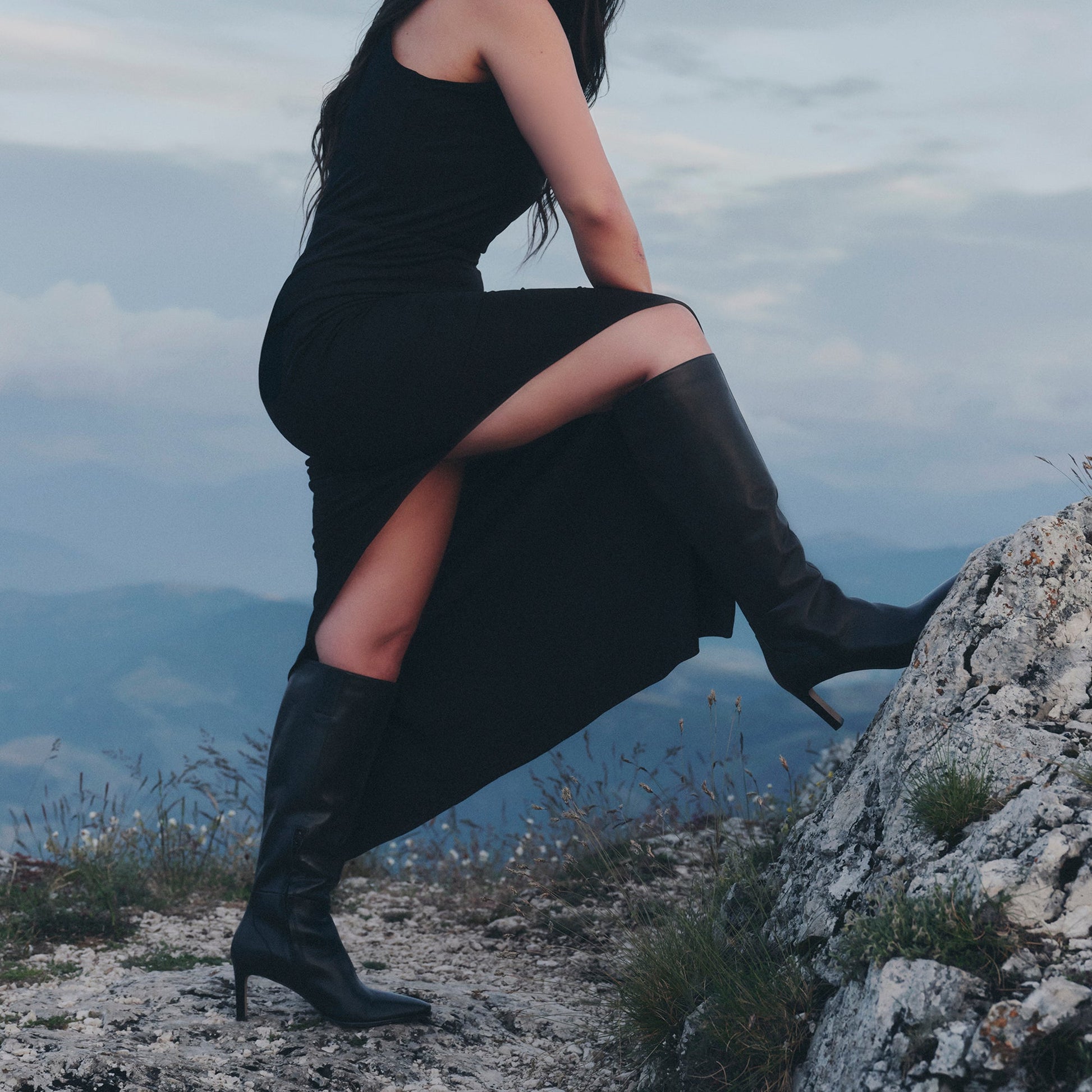 Emmi Black Leather Boots Dolce Vita