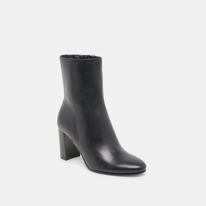 Suzy Wide Black Leather Booties Dolce Vita
