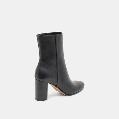 Suzy Wide Black Leather Booties Dolce Vita