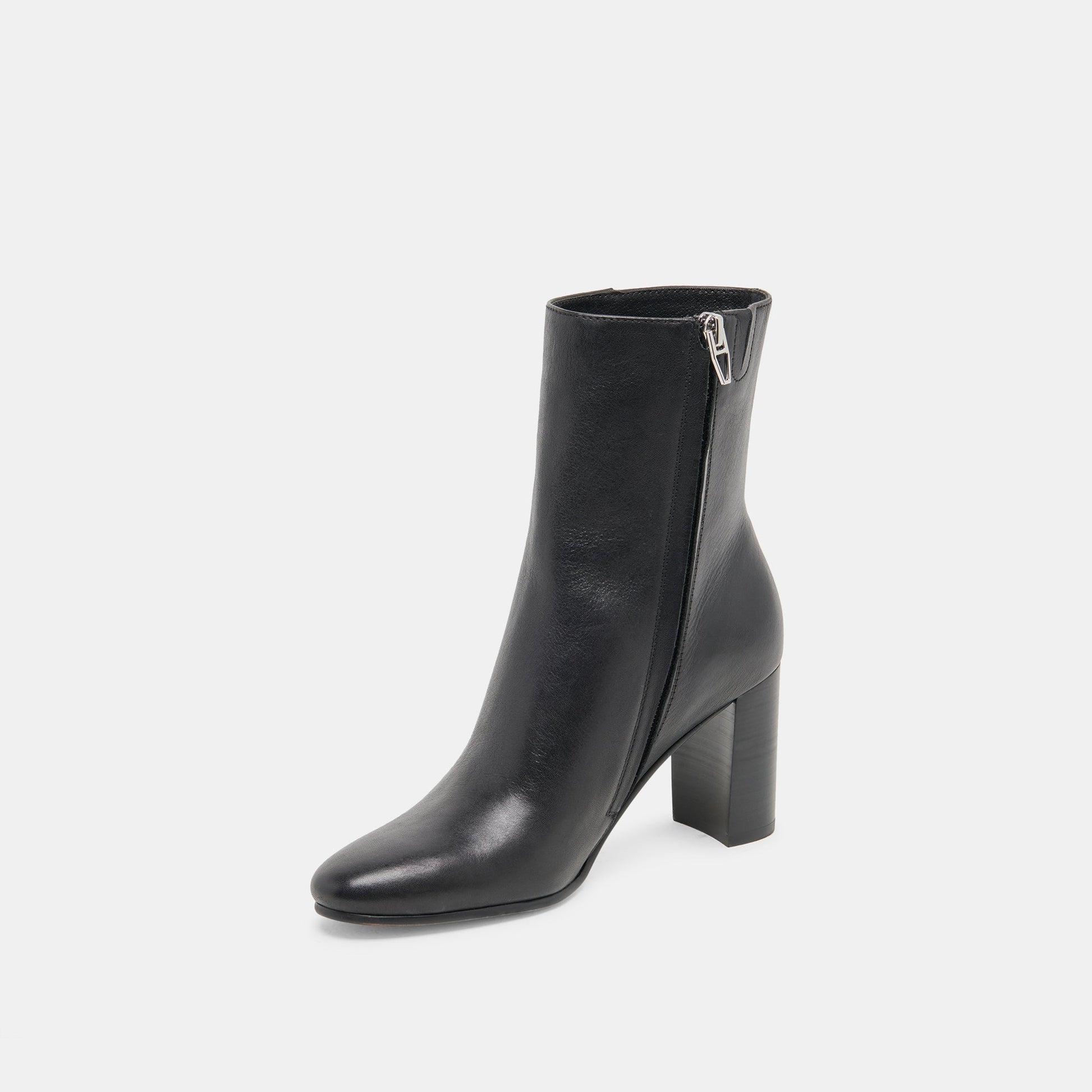 Suzy Wide Black Leather Booties Dolce Vita