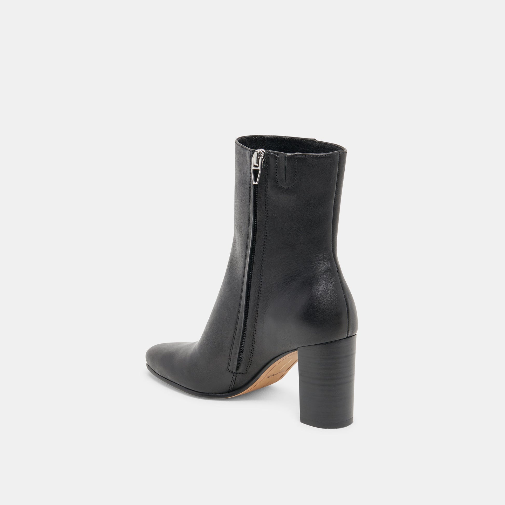 Suzy Wide Black Leather Booties Dolce Vita