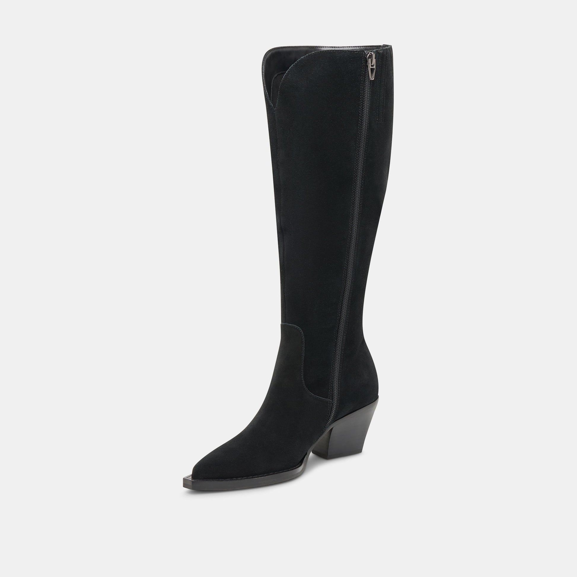 Raj Extra Wide Calf Onyx Suede Boots Dolce Vita