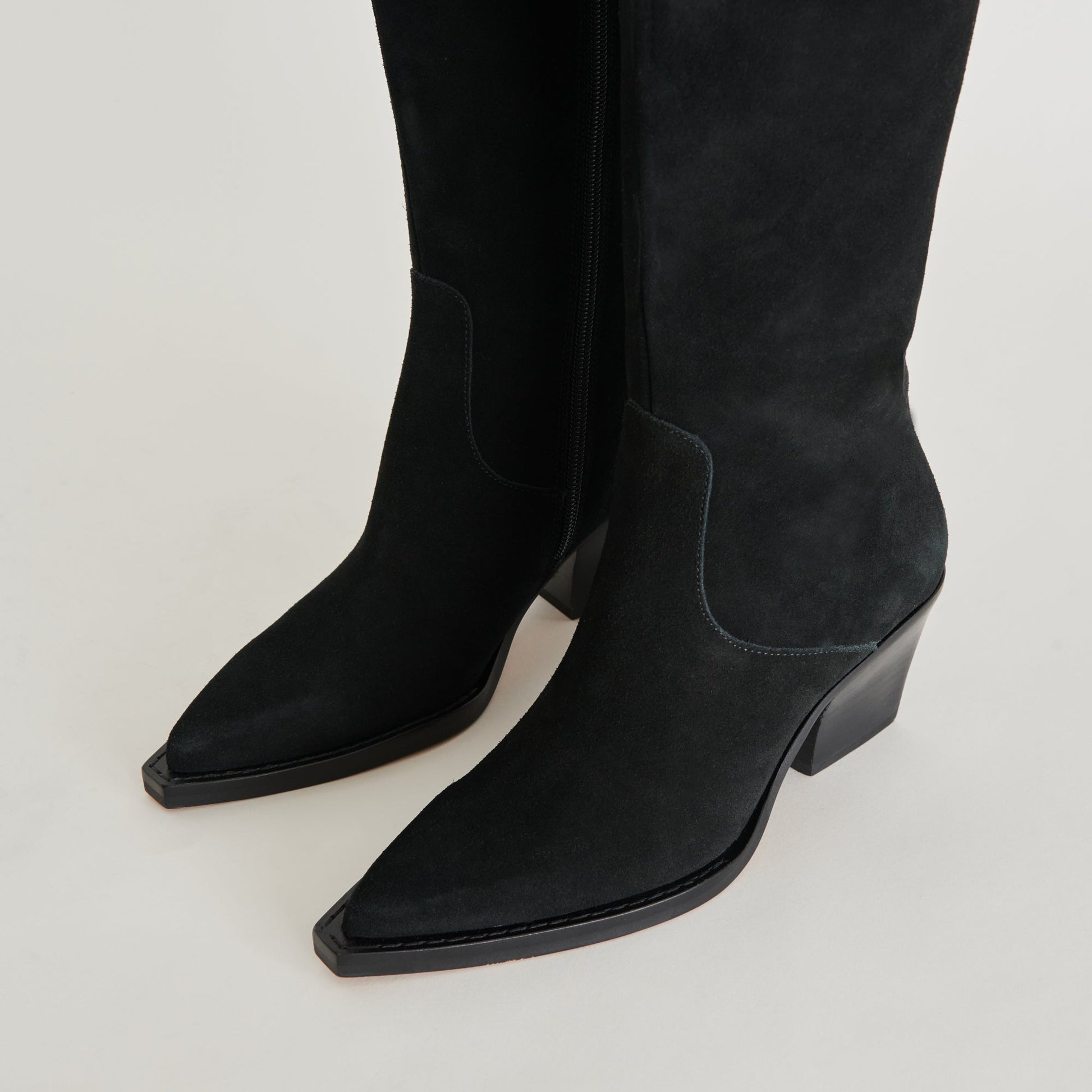 Raj Extra Wide Calf Onyx Suede Boots Dolce Vita