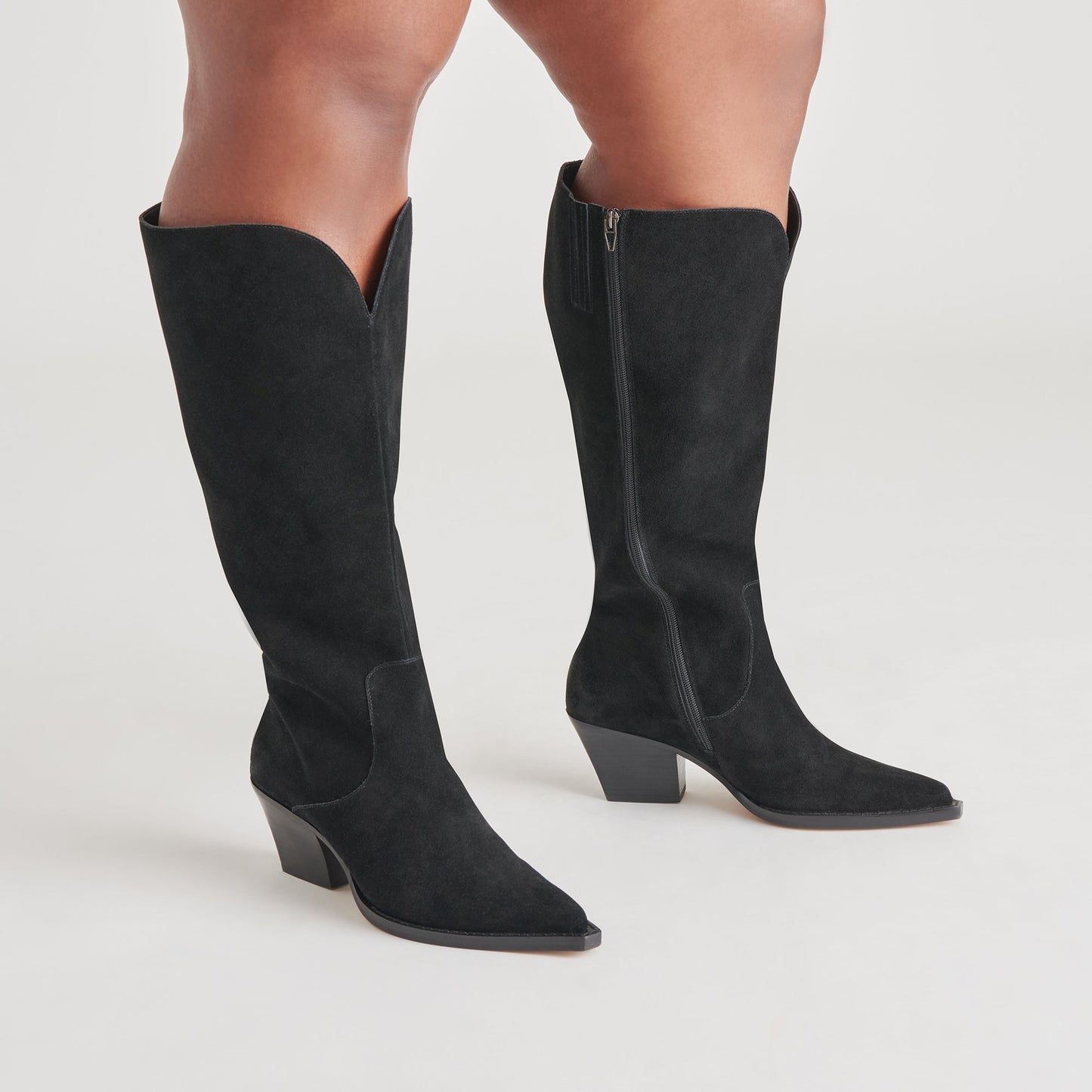 Raj Extra Wide Calf Onyx Suede Boots Dolce Vita