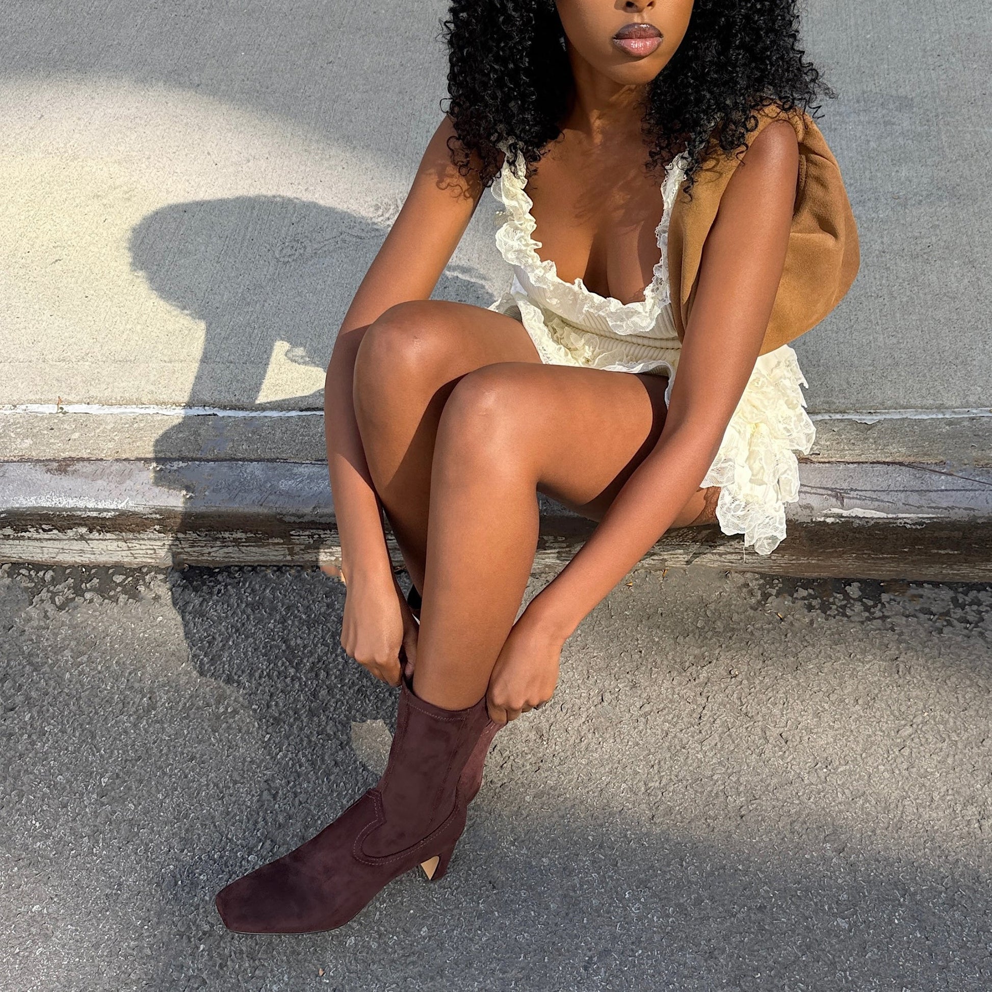 Roan Mahogany Stella Suede Boots Dolce Vita