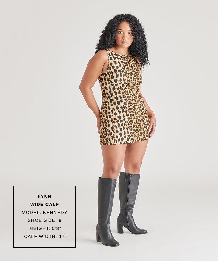 FYNN Wide Calf Boots Onyx Leather Dolce Vita