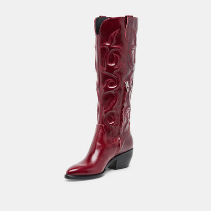 Mirla Oxblood Leather Boots Dolce Vita