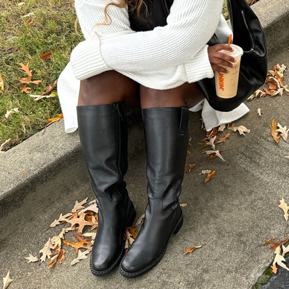 Glory H2O Waterproof Black Leather Wide Calf Boots Dolce Vita