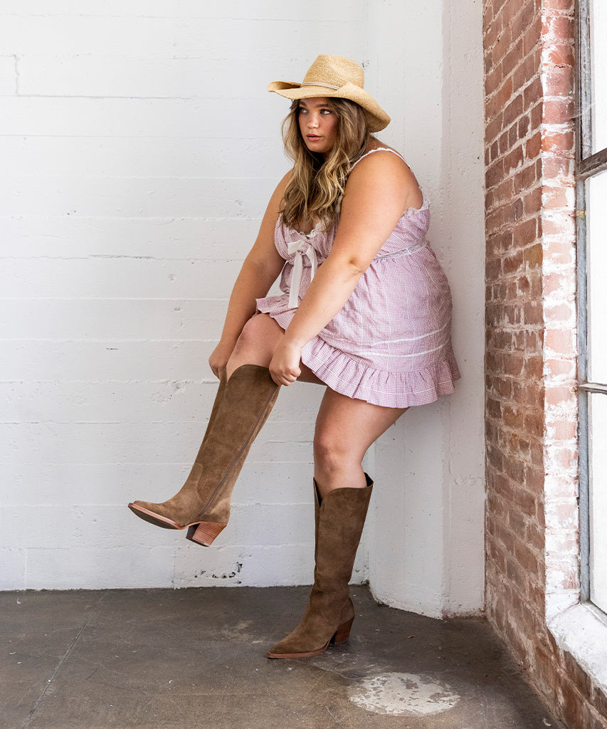 Raj Extra Wide Calf Brown Suede Boots Dolce Vita