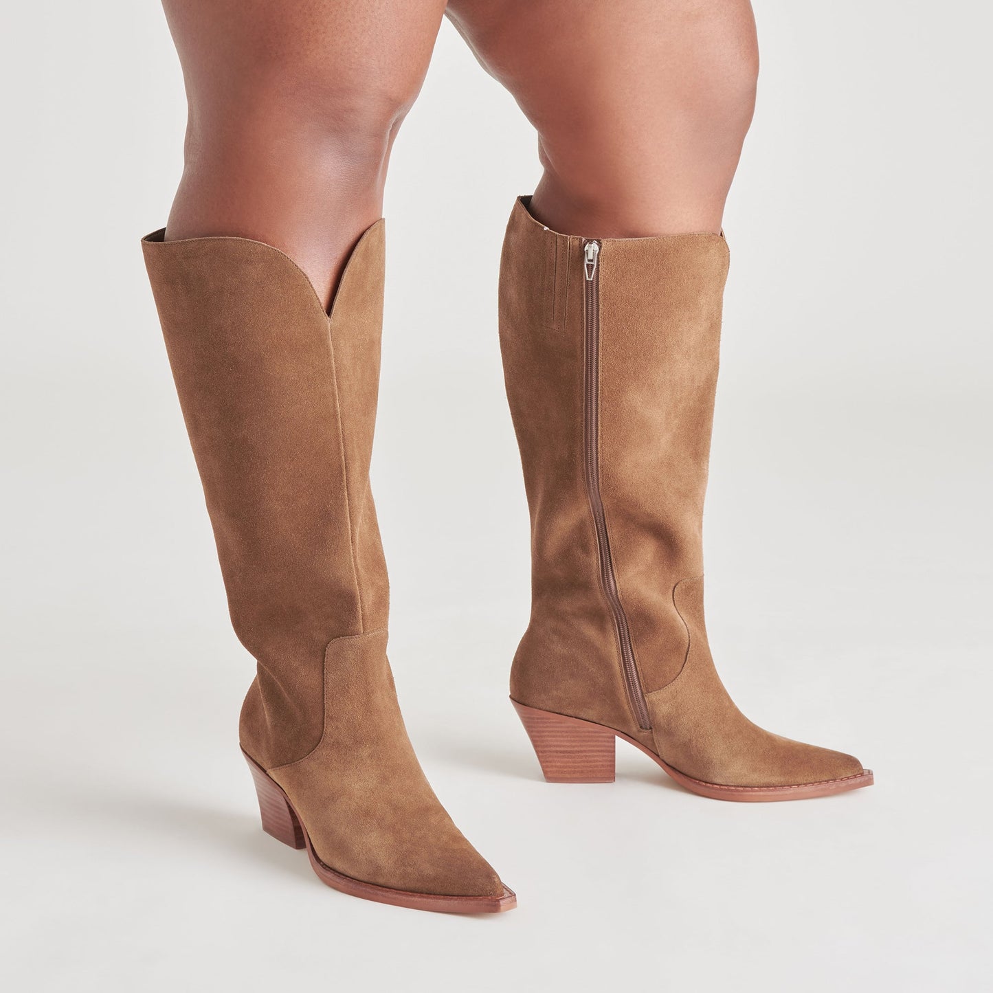 Raj Extra Wide Calf Brown Suede Boots Dolce Vita