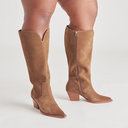 Raj Extra Wide Calf Brown Suede Boots Dolce Vita