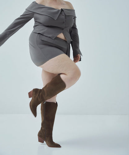 Raj Extra Wide Calf Brown Suede Boots Dolce Vita
