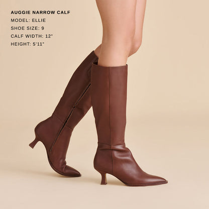 Auggie Chocolate Leather Narrow Calf Boots Dolce Vita