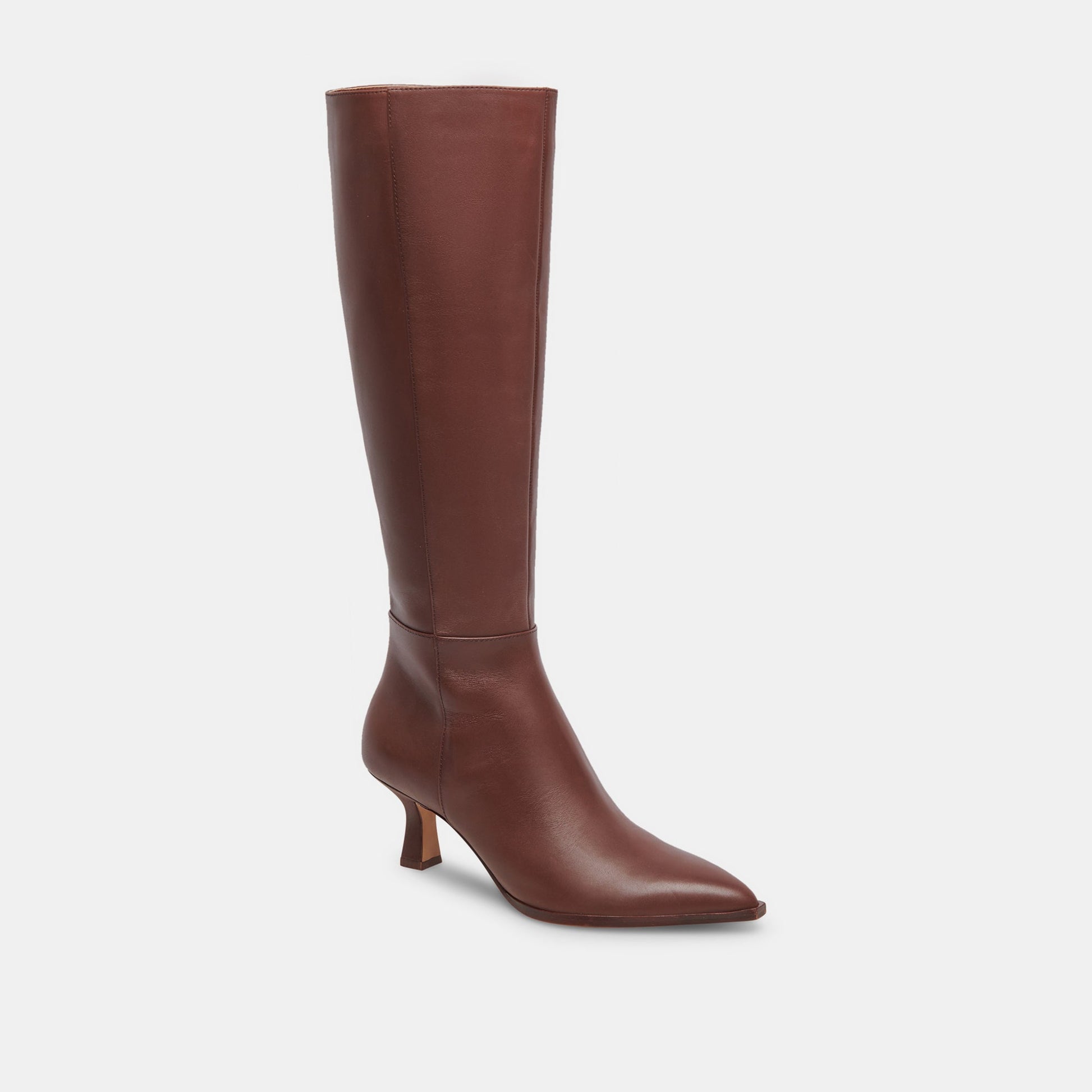 Auggie Chocolate Leather Narrow Calf Boots Dolce Vita