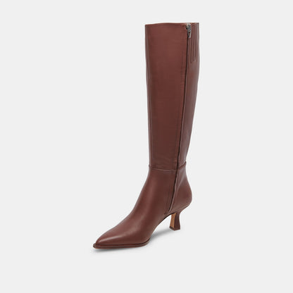 Auggie Chocolate Leather Narrow Calf Boots Dolce Vita