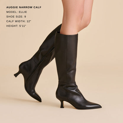 Auggie Black Leather Narrow Calf Boots Dolce Vita