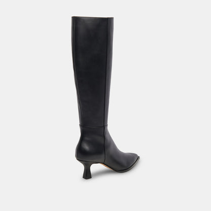 Auggie Black Leather Narrow Calf Boots Dolce Vita