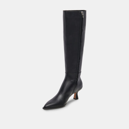 Auggie Black Leather Narrow Calf Boots Dolce Vita