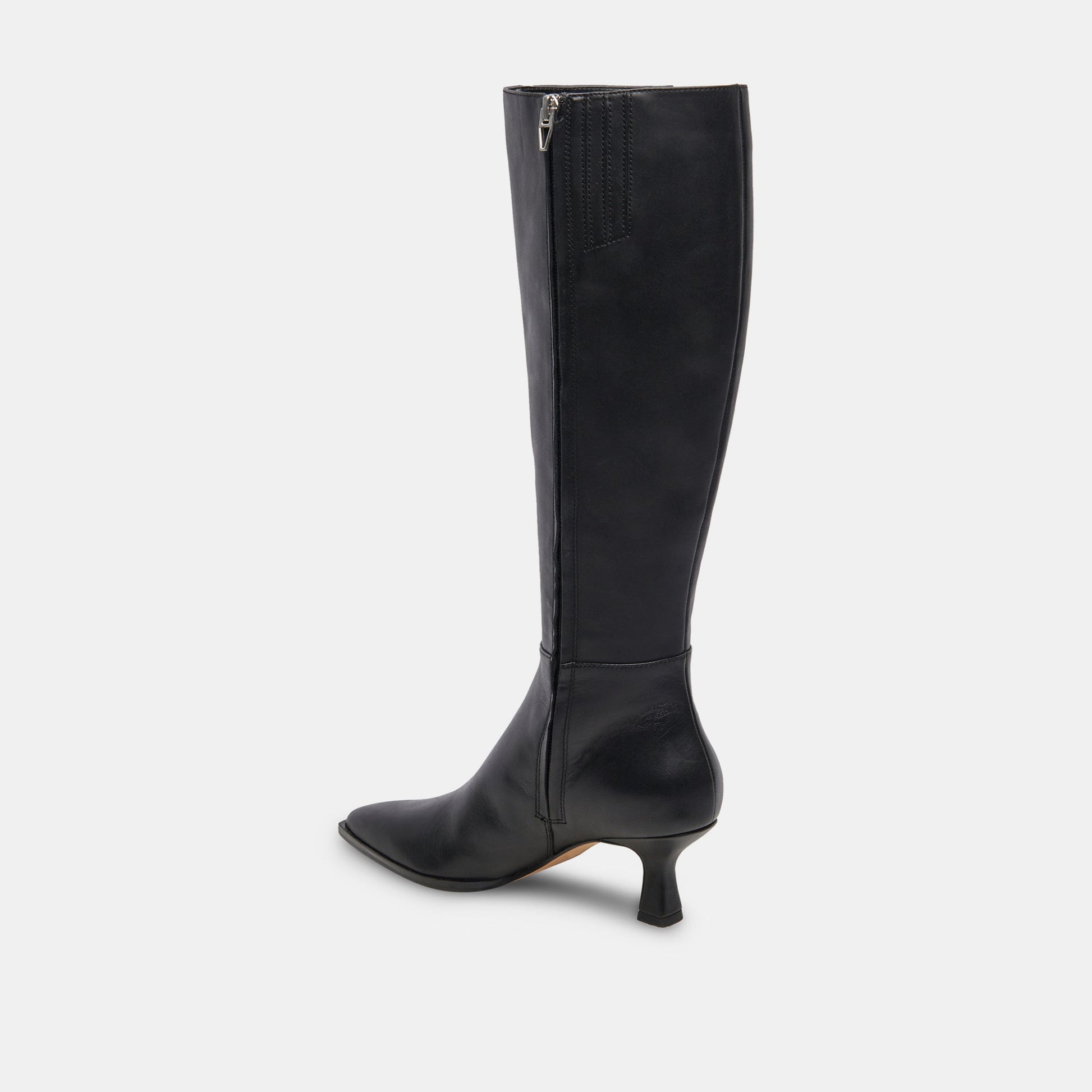 Auggie Black Leather Narrow Calf Boots Dolce Vita