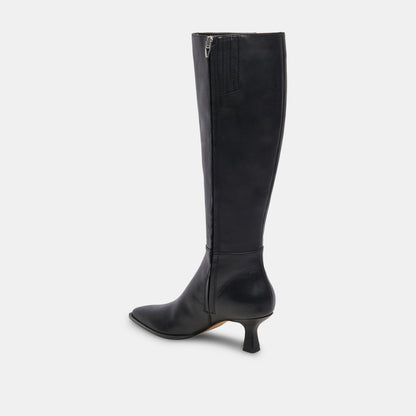Auggie Black Leather Narrow Calf Boots Dolce Vita